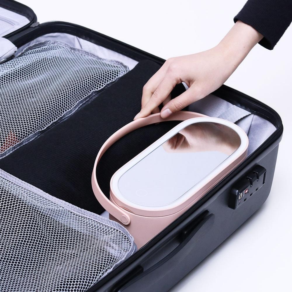 Vanity Box Portable LED Light Storage Box Beauty And Makeup Mirror